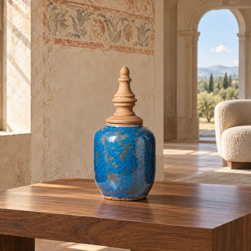 Jerico — vaso decorativo blu medio