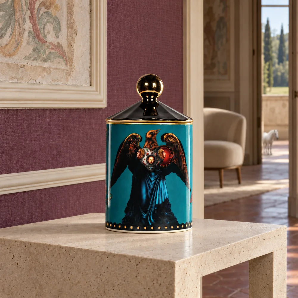 Incantesimo dell'Estremo Oriente - Blu - Portacandela in ceramica con candela profumata
