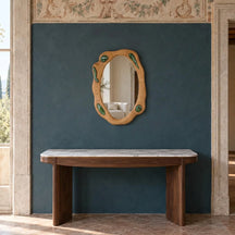 Specchio Rovere con inserti ceramica