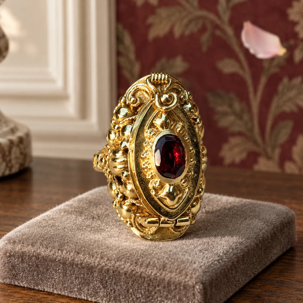 Anello con segreto Marquise Rosso