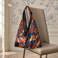 Borsa Camouflage blu e arancio con pochette coordinata