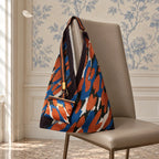 Borsa Camouflage blu e arancio con pochette coordinata