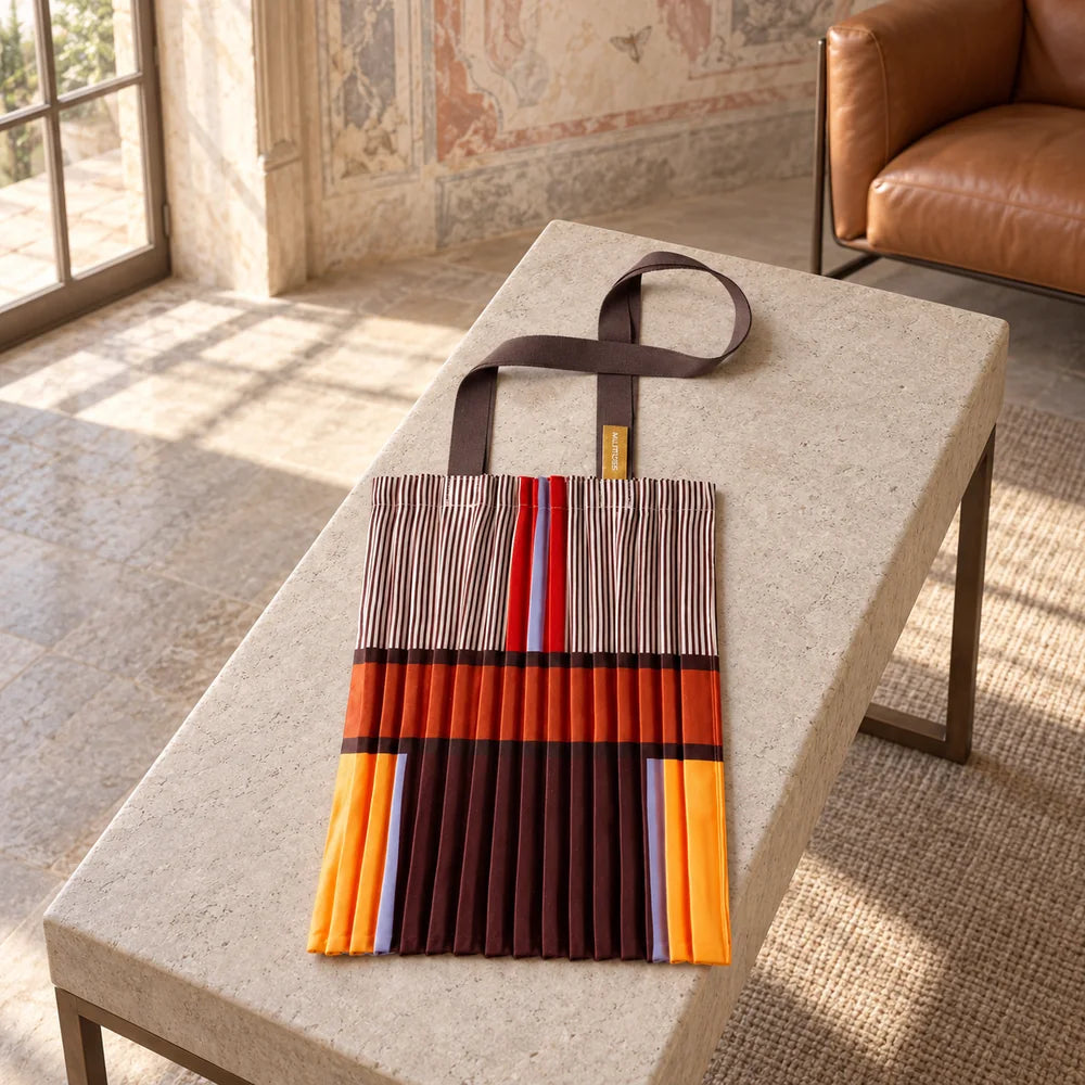 Borsa tote Brownie plissettata nelle tonalità del marrone