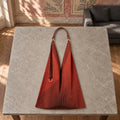 Borsa Rubina plissettata con manico in pelle