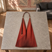 Borsa Rubina plissettata con manico in pelle