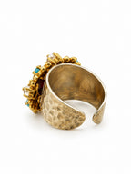 D’Este — anello regolabile con pietre e perle di fiume