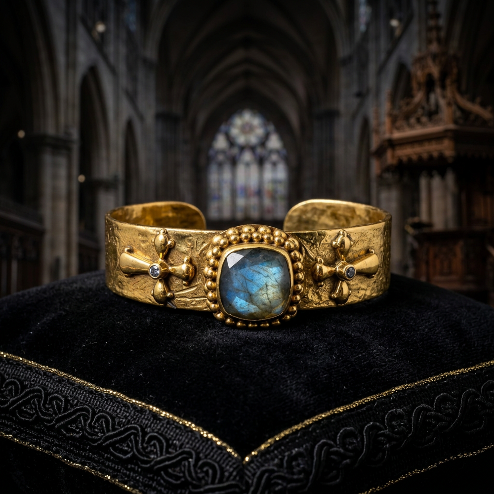 Misericorde — bracciale rigido in ottone flash oro