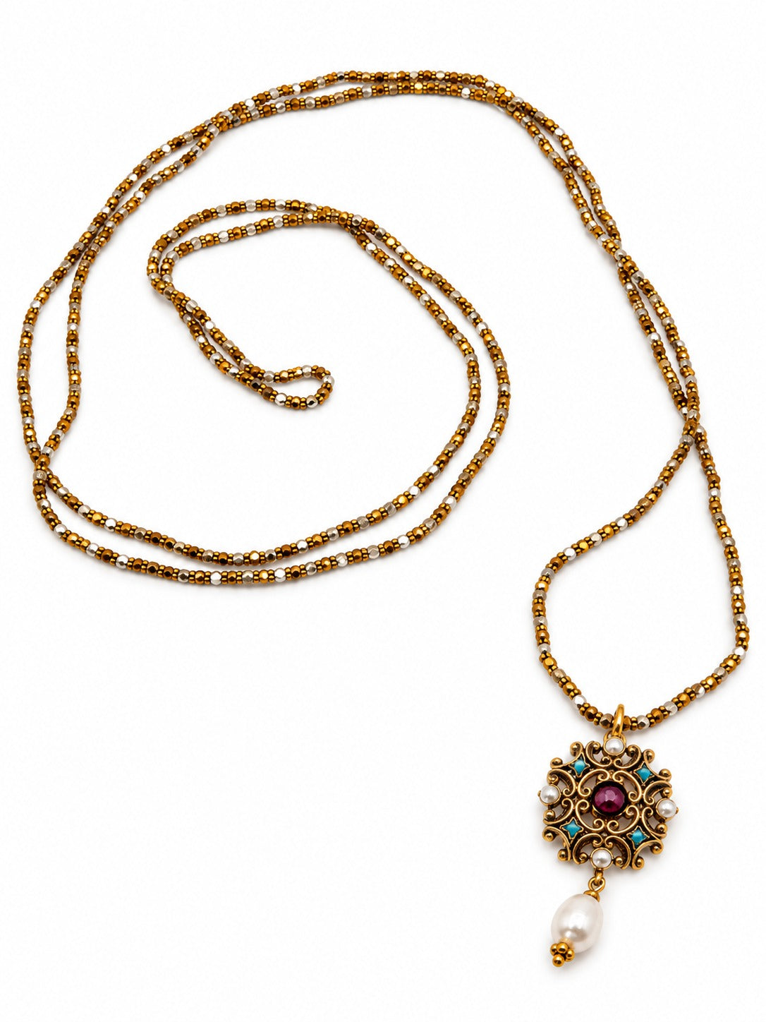 Collana lunga Isabella con pendente decorato