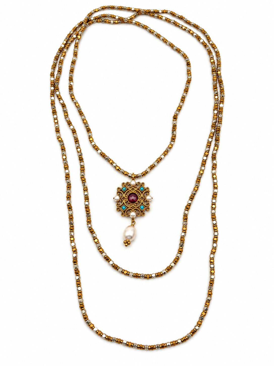 Collana lunga Isabella con pendente decorato