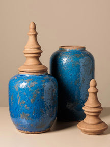 Jerico — vaso decorativo blu grande