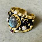Anello Alhambra con smalto Nero e Labradorite